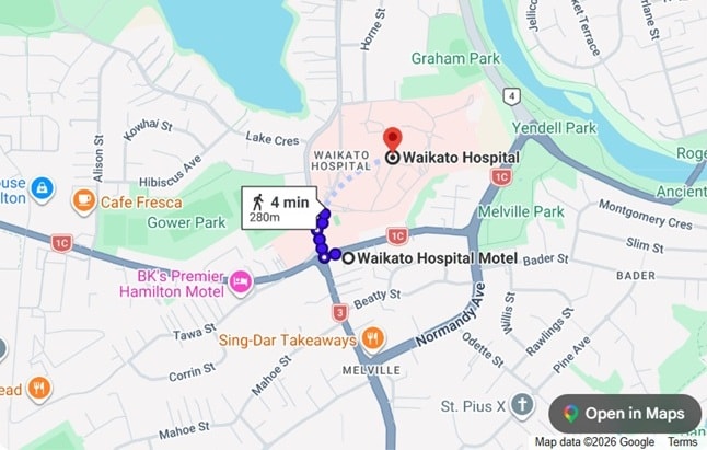 Neighbourhood near Waikato Hospital, Hamilton